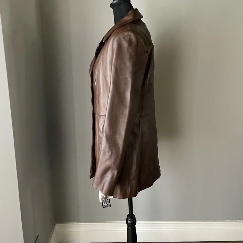 Anne Klein Leather Jacket with removable Faux Fir lining NWT - Picture 4 of 9